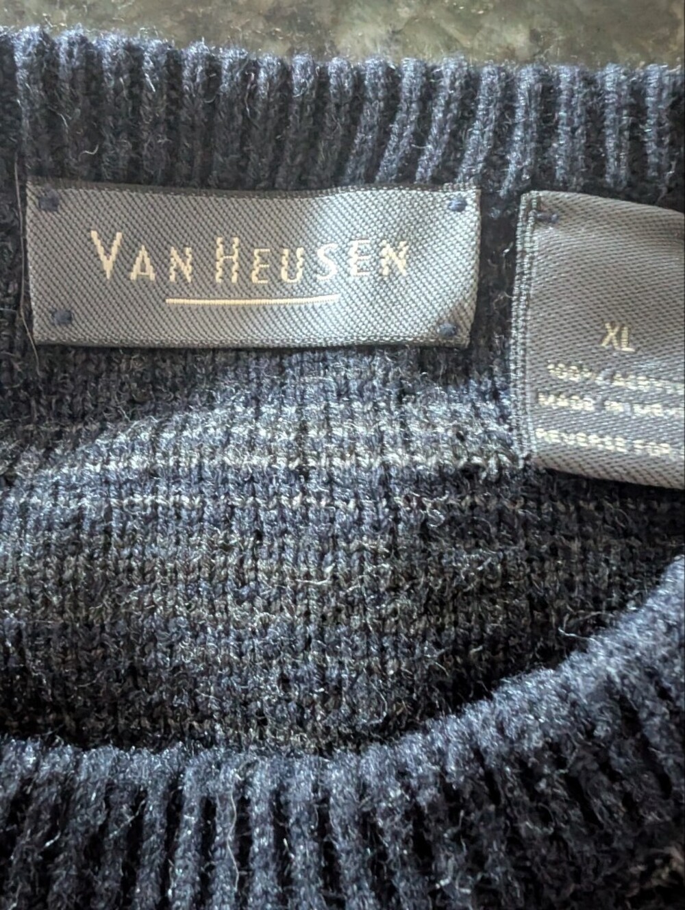 VAN HEUSEN Black Textured Knit Sweater